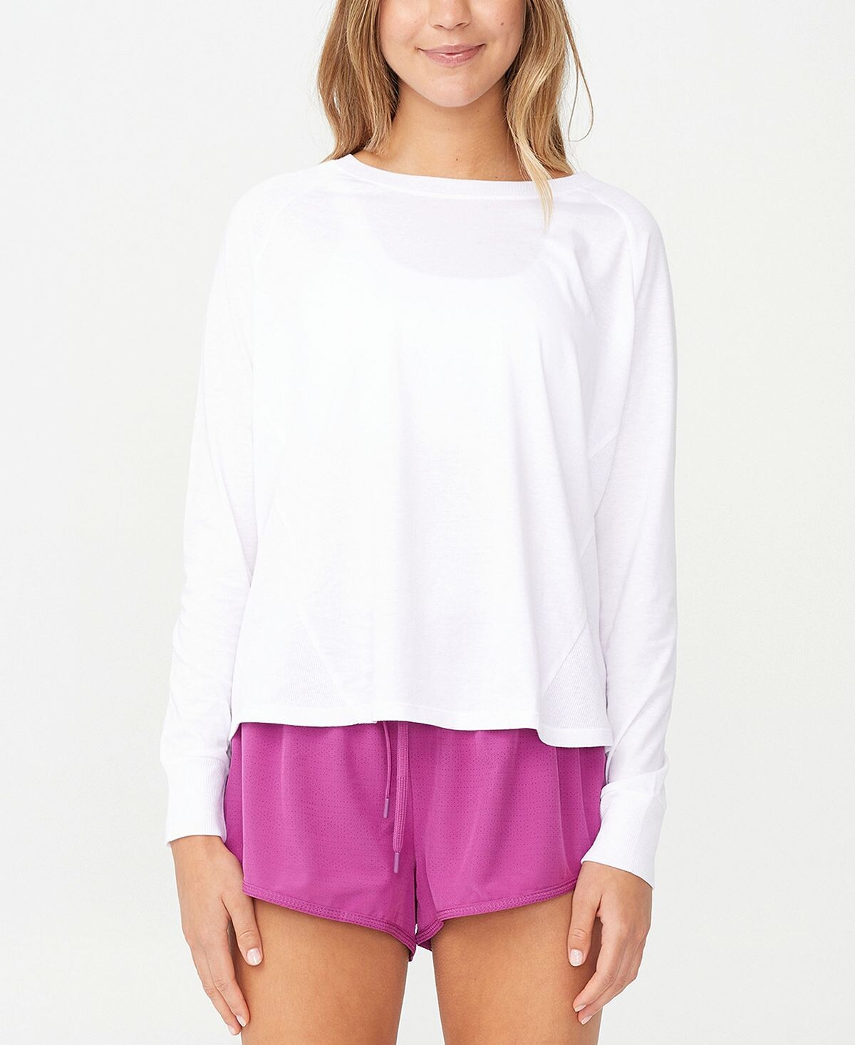 

Женский топ active в рубчик с длинным рукавом COTTON ON, белый