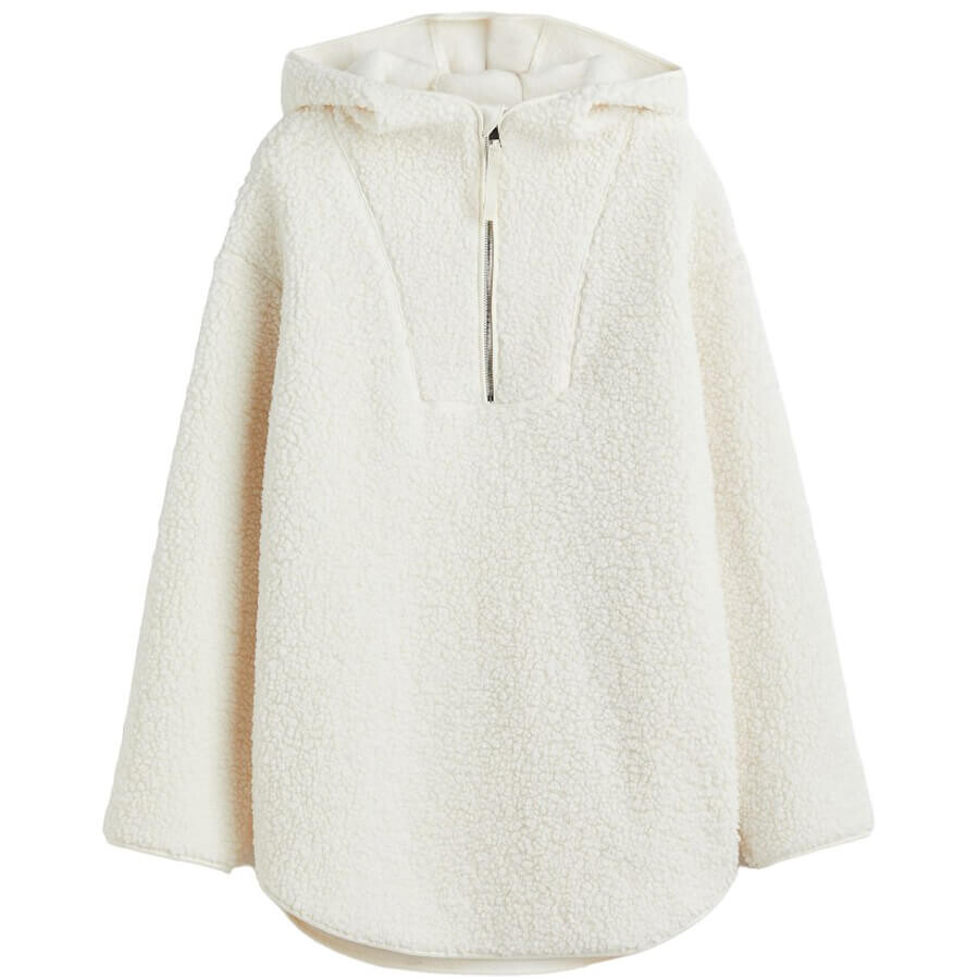 

Худи H&M Oversized Fleece, белый
