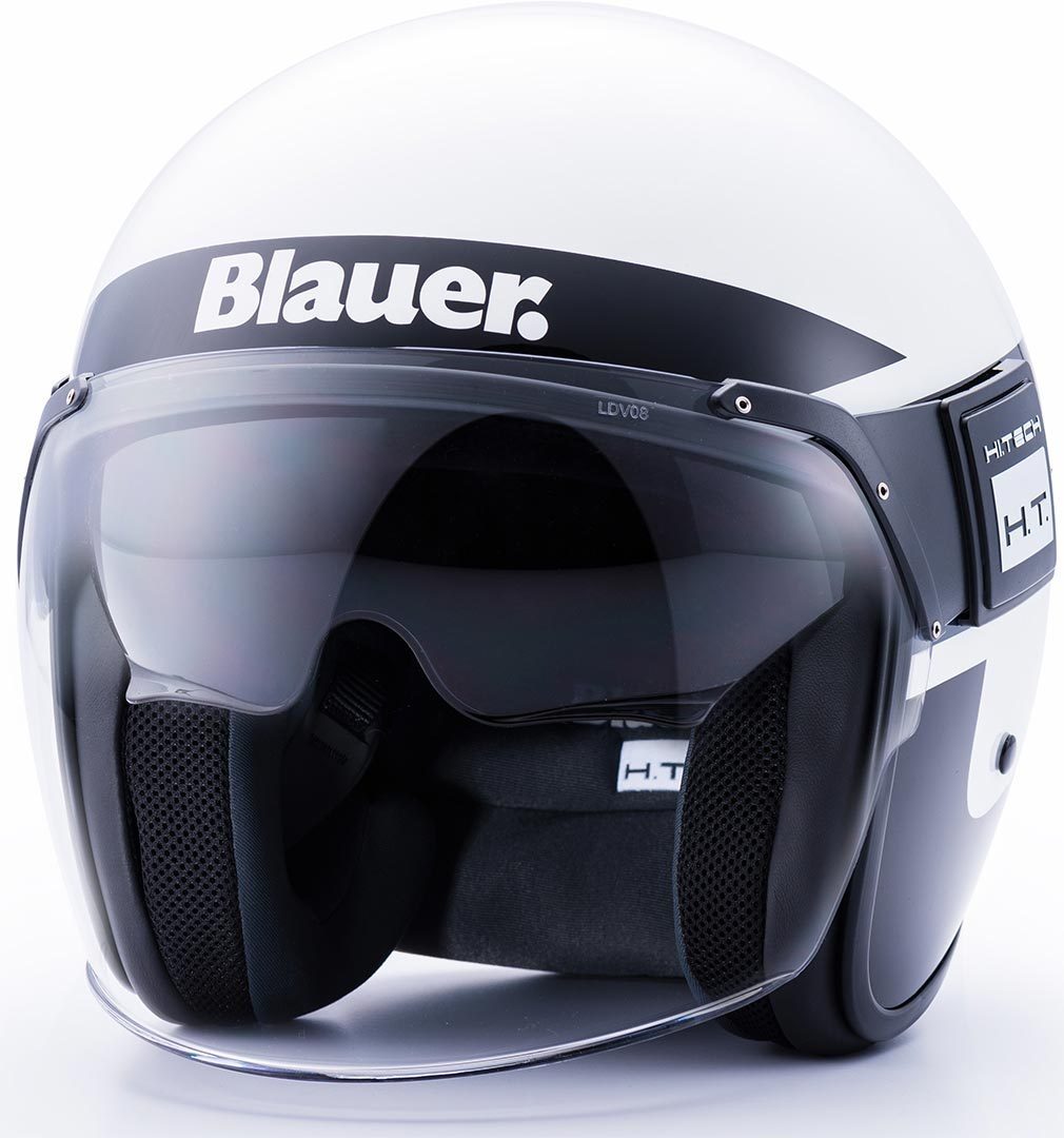 Blauer POD Stripes Реактивный шлем, белый/черный