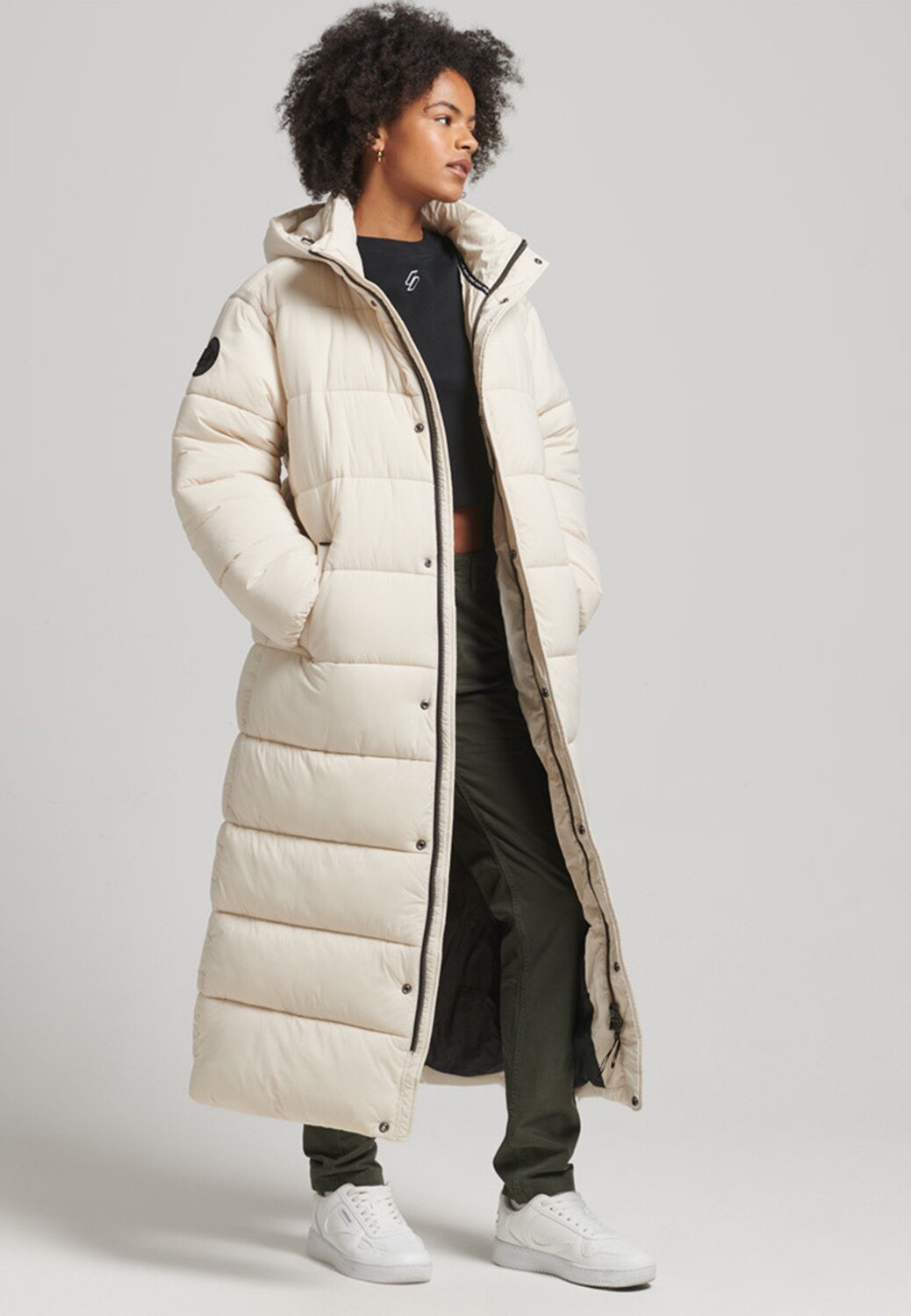 

Пальто зимнее Superdry, кремовый, Бежевый