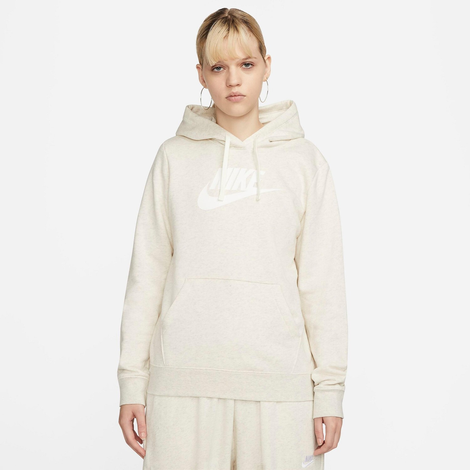 

Женская флисовая толстовка с капюшоном Nike Sportswear Logo Club, кремовый