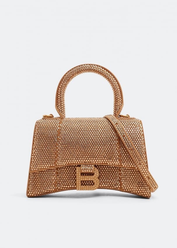 

Сумка BALENCIAGA Hourglass XS top handle bag, золотой, Желтый