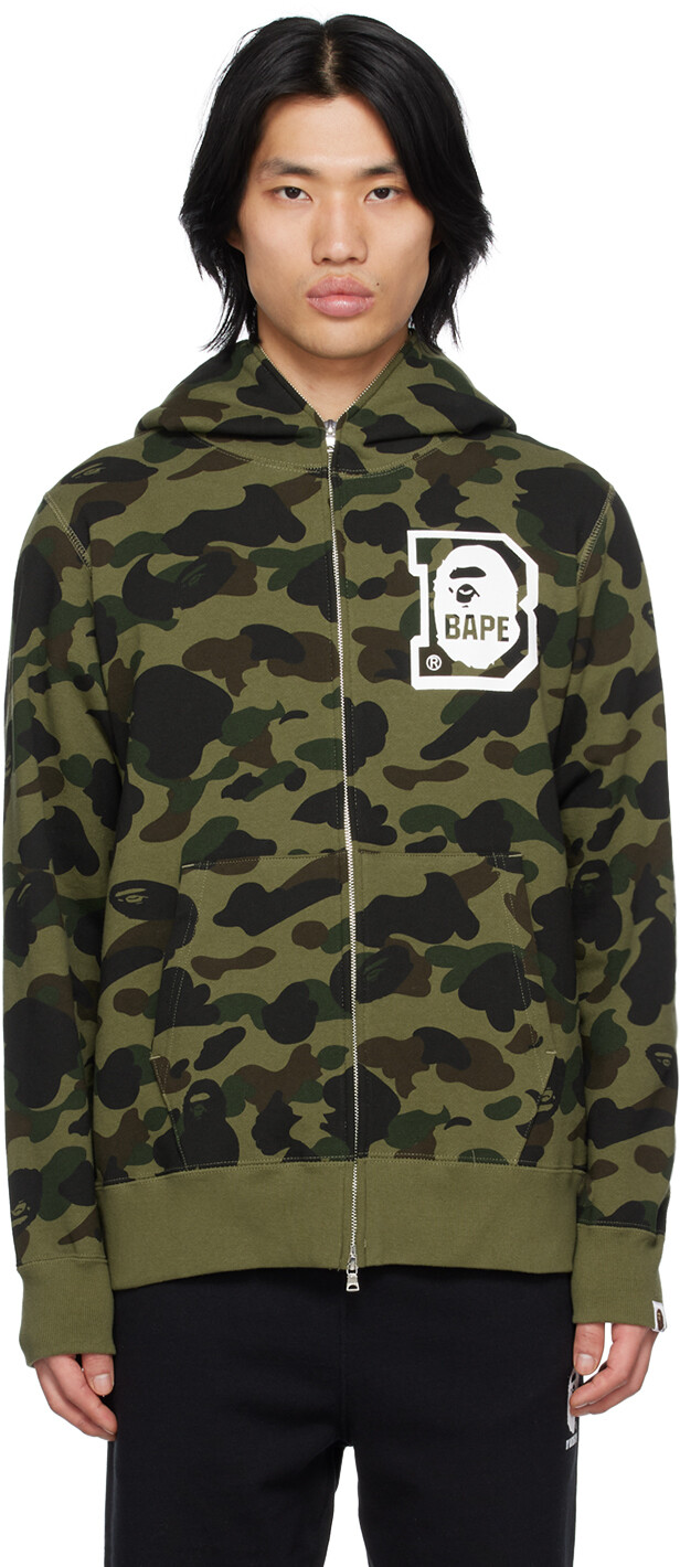 

Зеленая толстовка с капюшоном 1st Camo BAPE