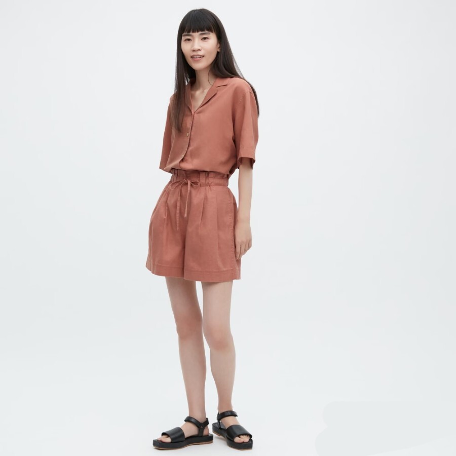 

Шорты Uniqlo Linen Cotton, коричневый