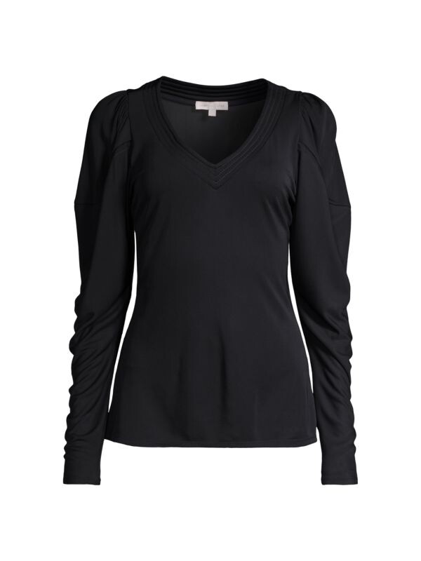 

Топ с рюшами на рукавах Rebecca Taylor Dark navy