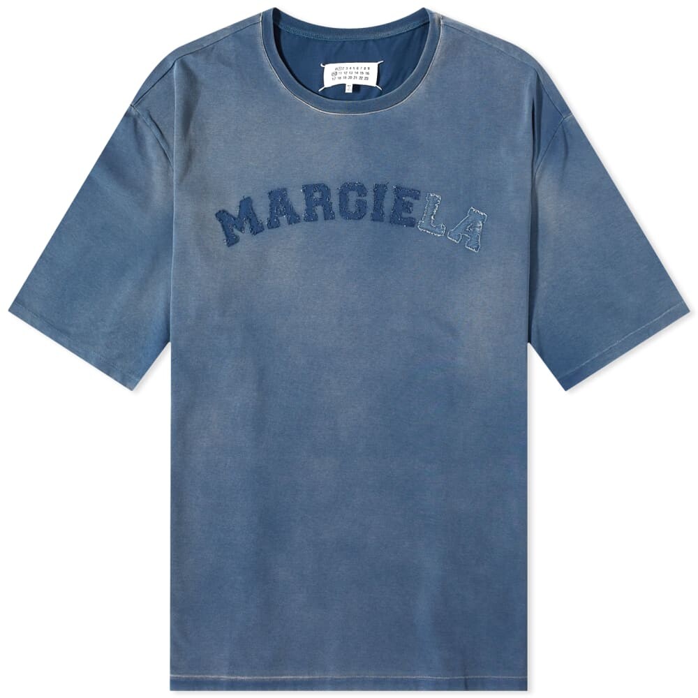 

Футболка Maison Margiela Distressed College Logo Tee, Серый
