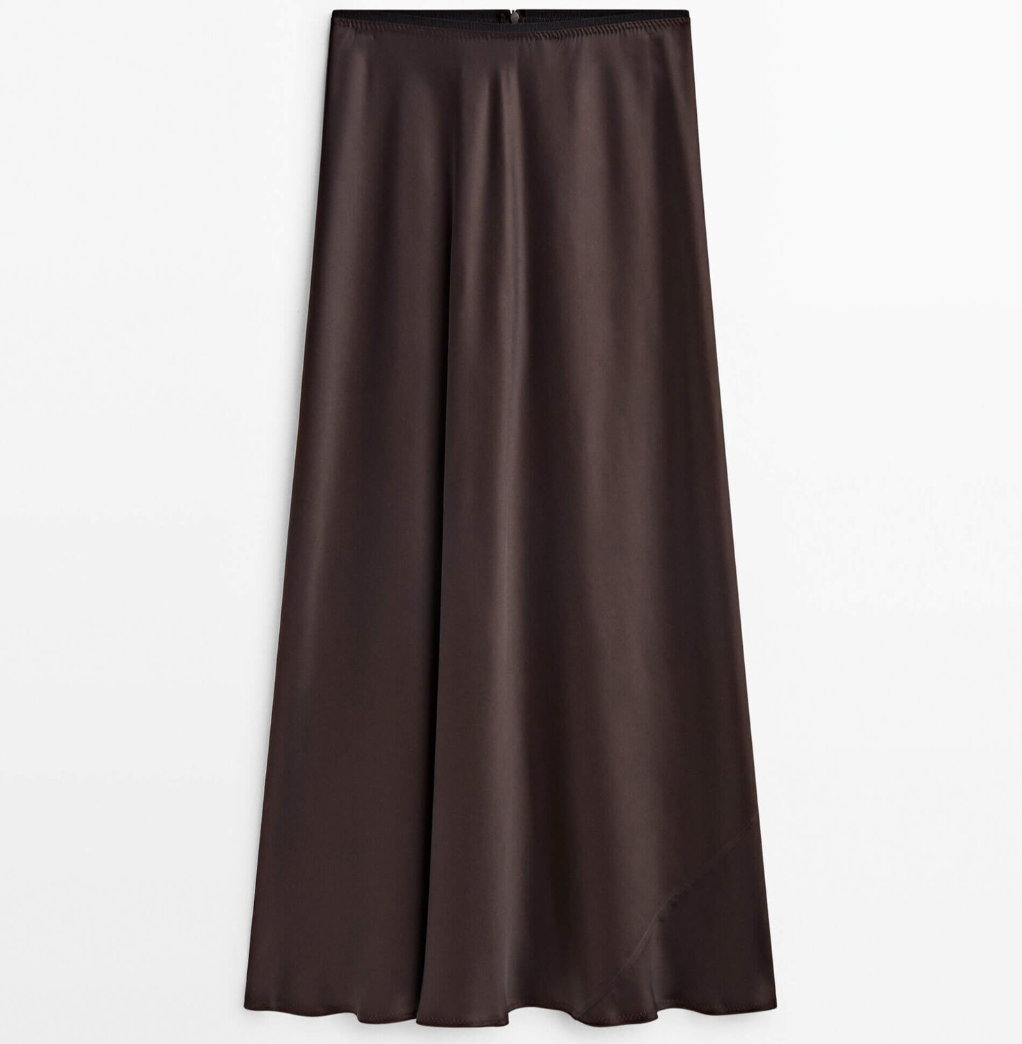 

Юбка Massimo Dutti Camisole Satin Midi, шоколадный