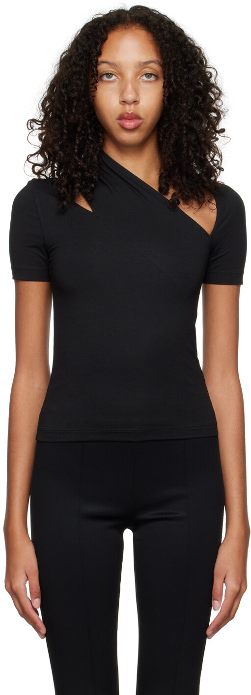 

Черная футболка со слэшем Helmut Lang, Черный