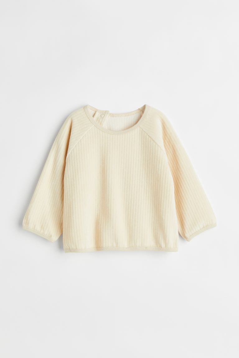 

Велюровый топ в рубчик H&M, сливочный