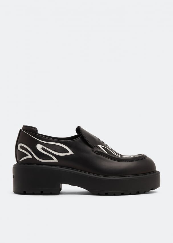 

Лоферы MIU MIU Decorated leather loafers, черный