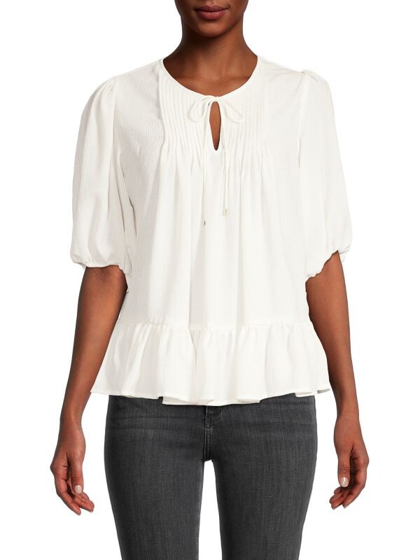 

Блузка с защипами и баской Tommy Hilfiger Ivory