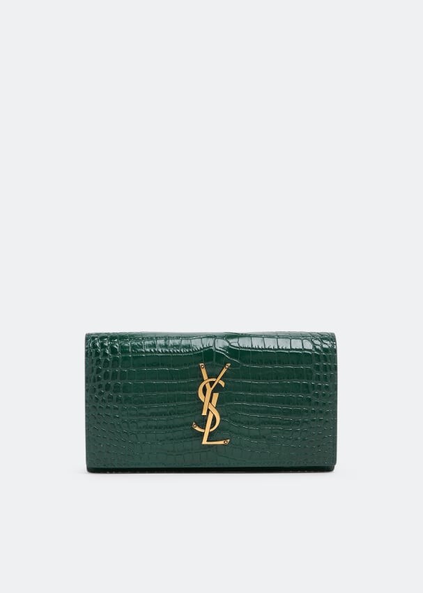 

Кошелек SAINT LAURENT Cassandre large flat wallet, зеленый