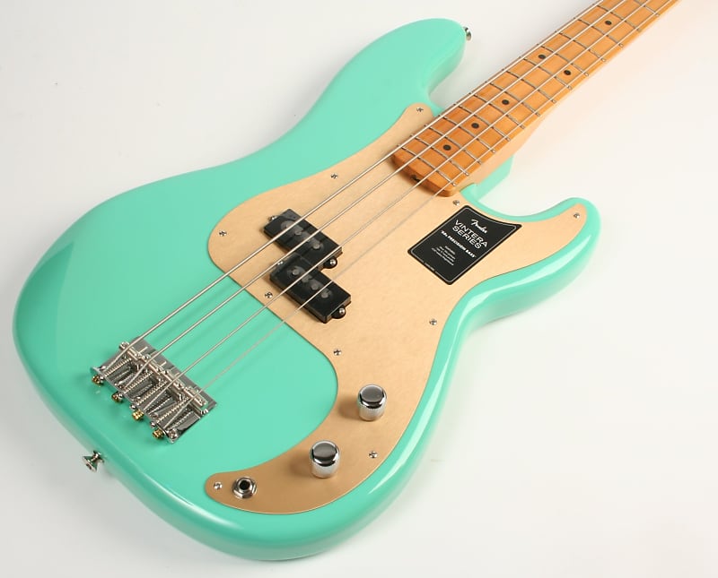 Fender Vintera '50s Precision Bass Накладка на гриф из клена Морская пена Зеленая