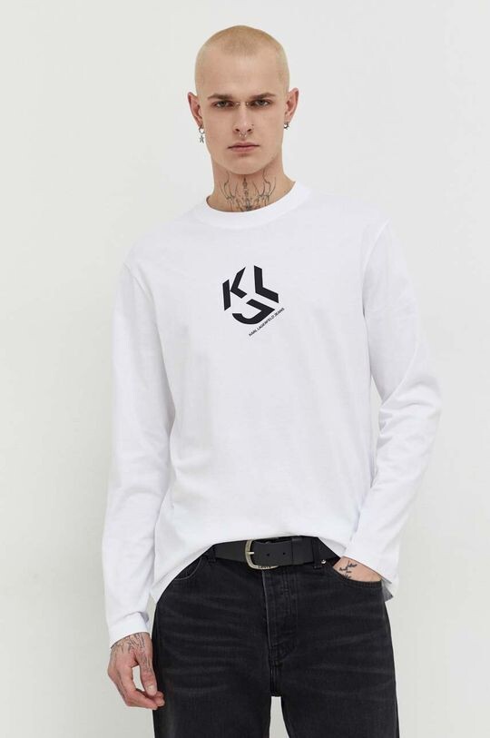 

Хлопковый топ с длинными рукавами Karl Lagerfeld Jeans, белый