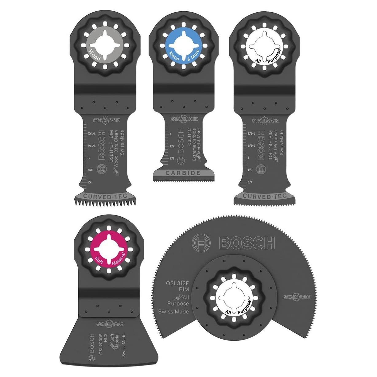 

Набор осциллирующих насадок Bosch Starlock OSL006, 6 шт