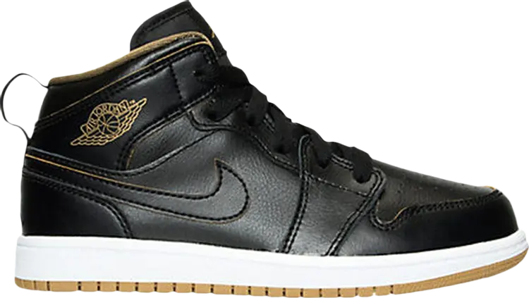 

Кроссовки Air Jordan 1 Mid BP Black Metallic Gold, черный