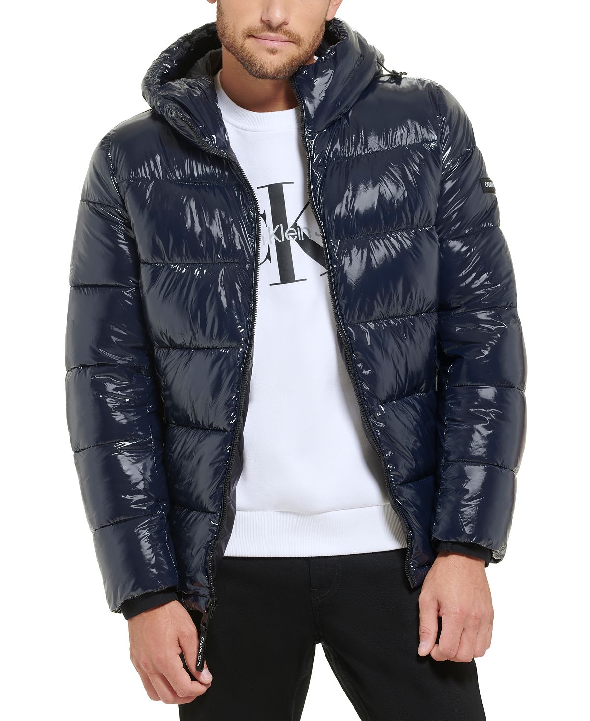 цена Мужская пуховая куртка high shine с капюшоном Calvin Klein, мульти