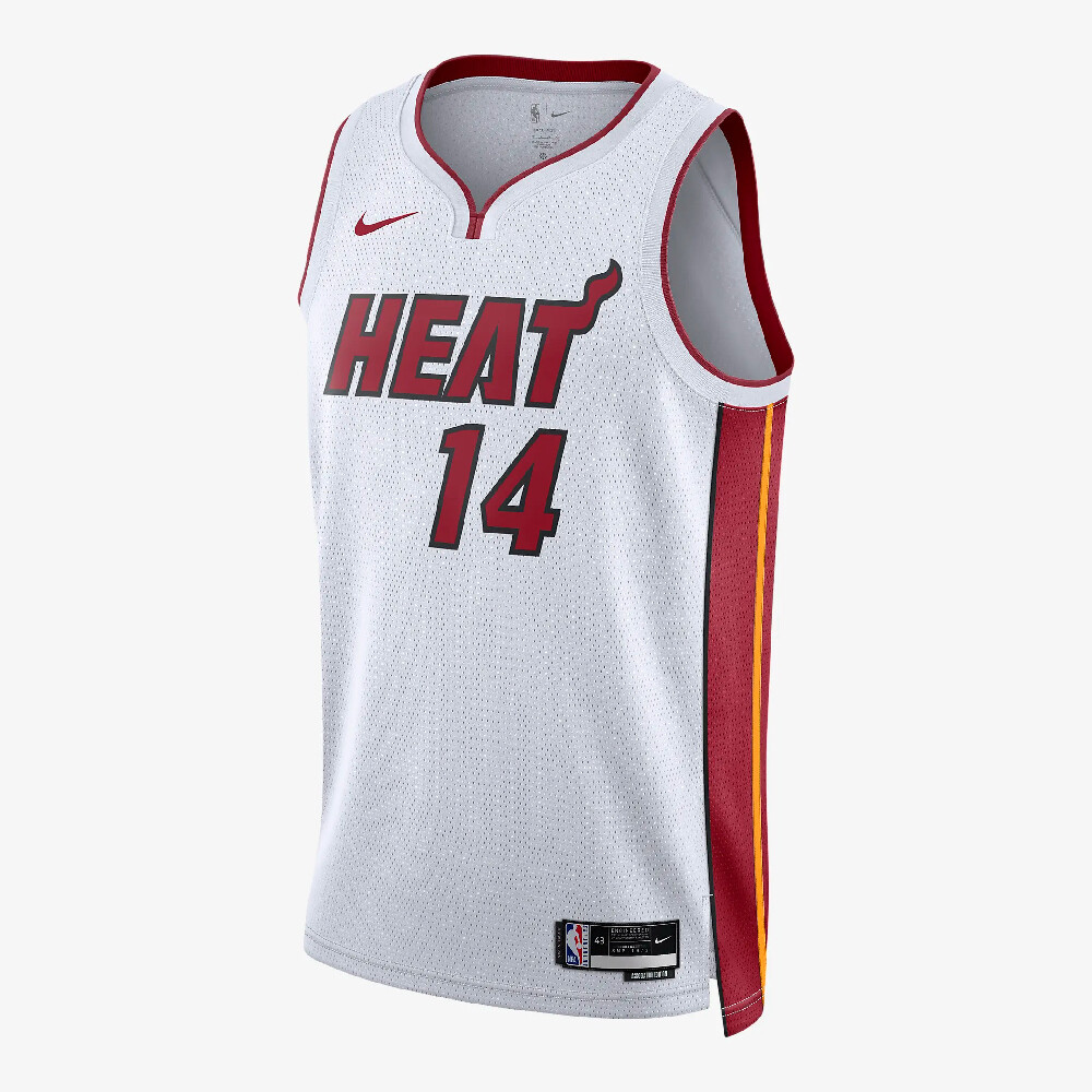 

Майка Miami Heat Association Edition Nike Dri-FIT NBA Swingman, белый/красный/желтый
