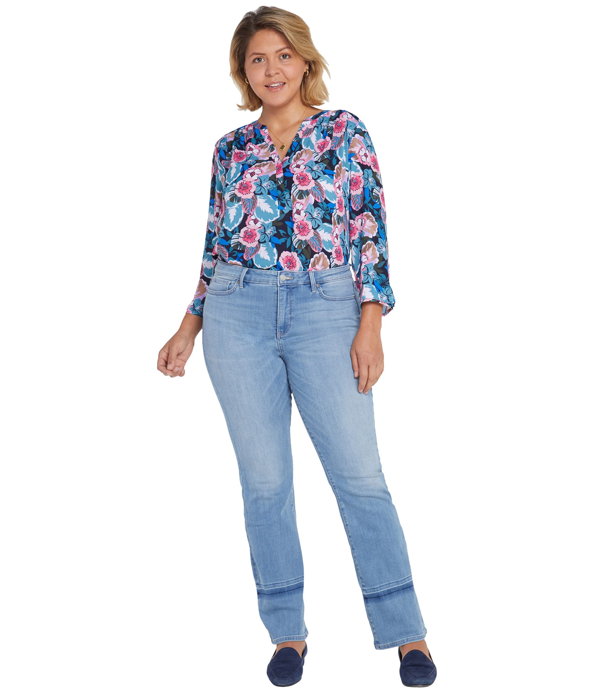 цена Джинсы NYDJ Plus Size, Plus Barbra Bootcut Jeans in Brookes