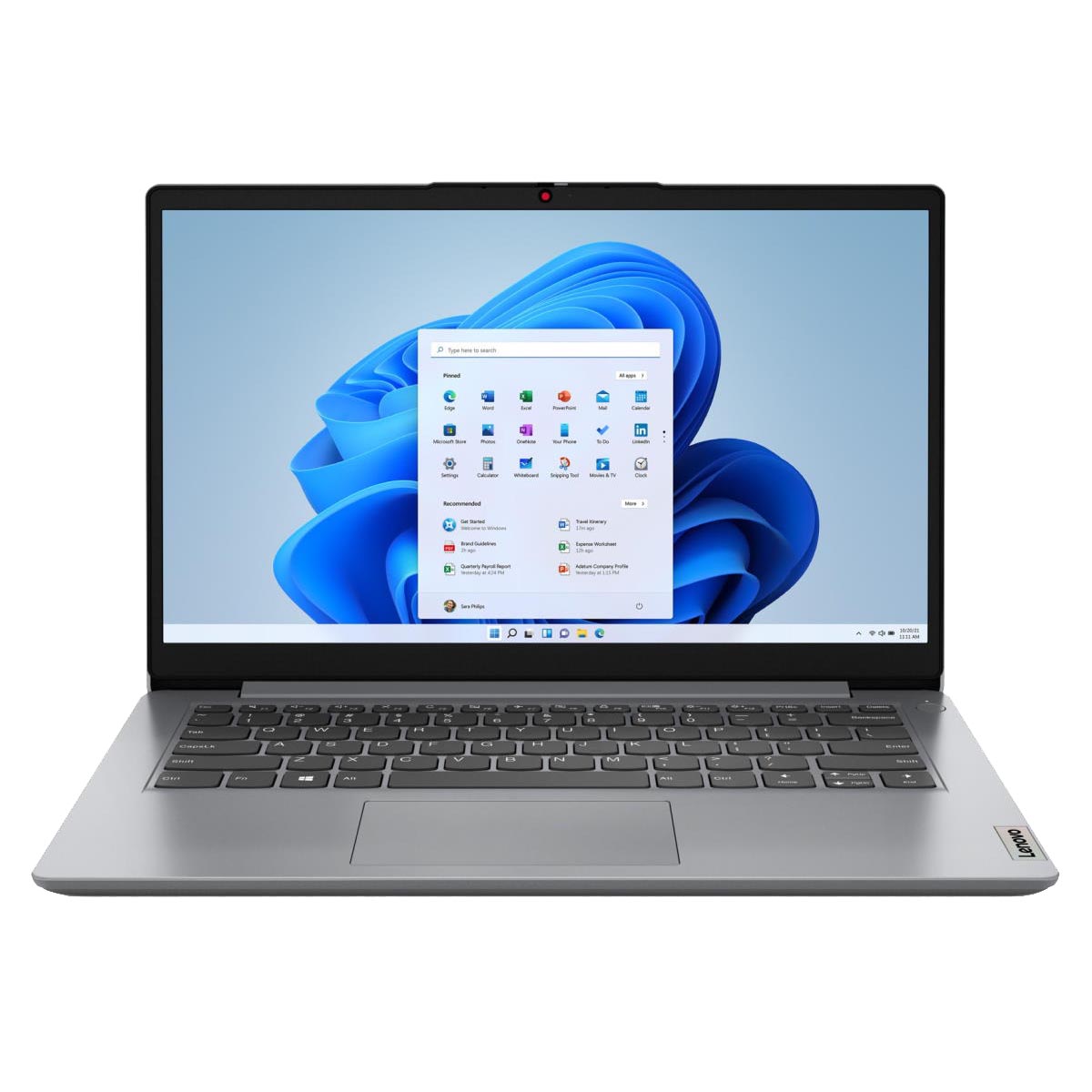 Ноутбук Lenovo IdeaPad 1i 14'', 4 Гб/128 Гб, серый, английская клавиатура - фото