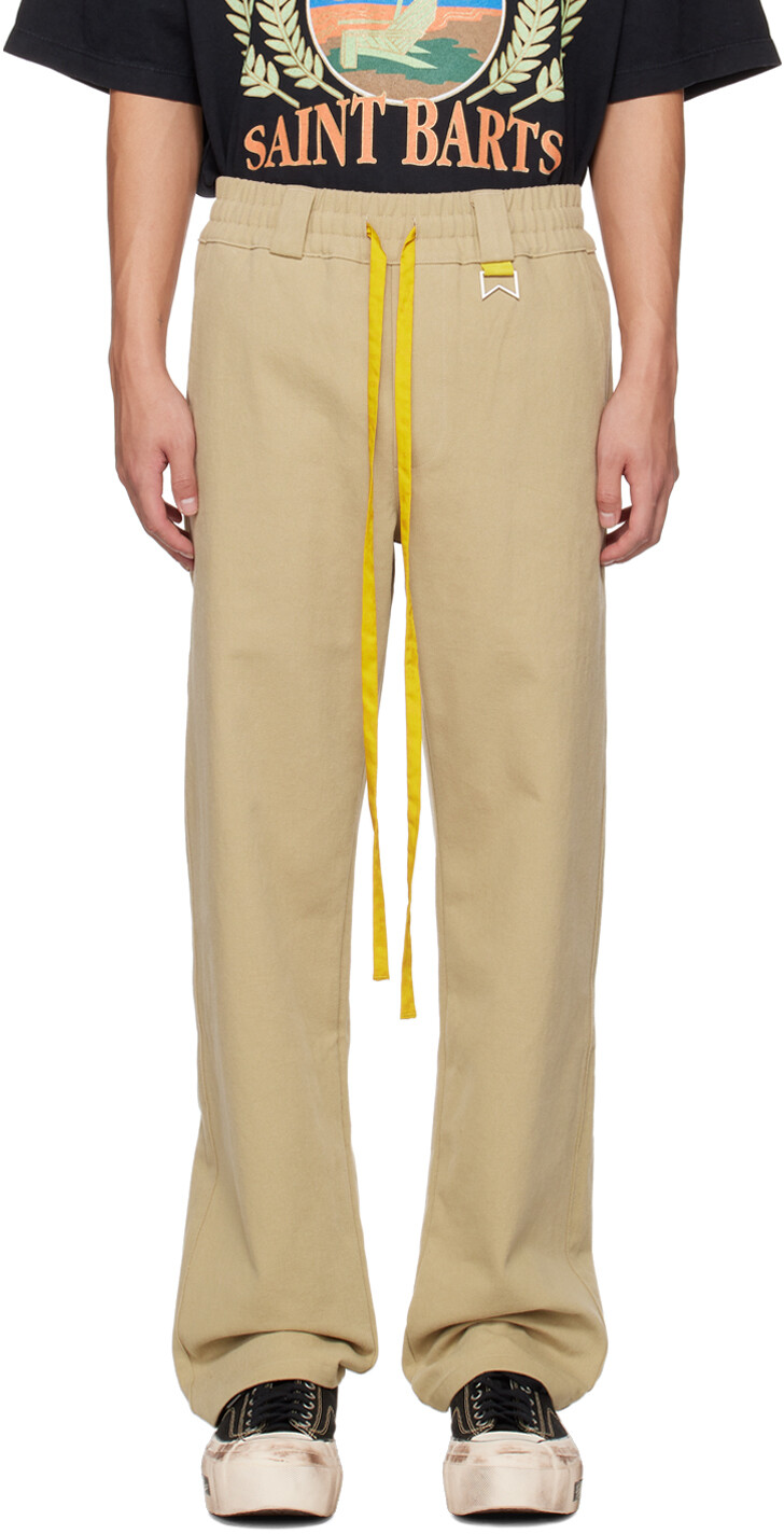 

Бежевые брюки с кулиской Rhude, Бежевый