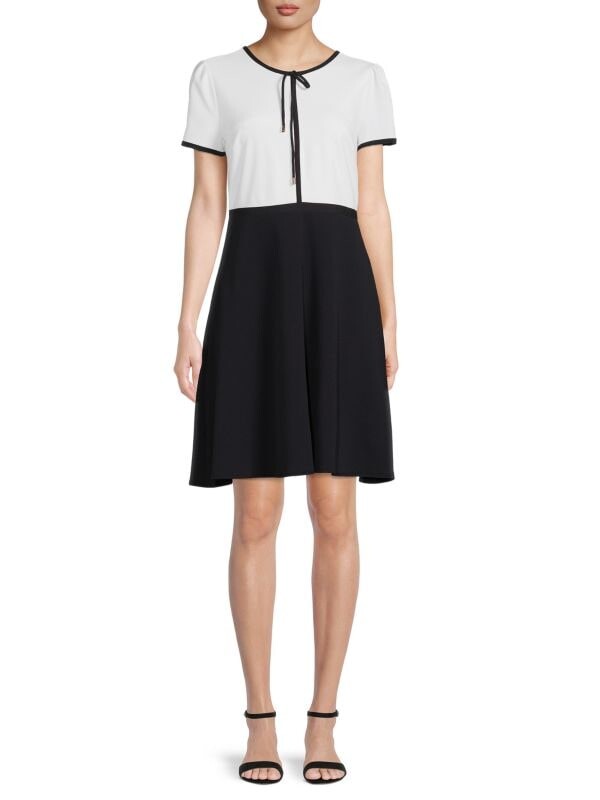 

Платье из крепа с цветными блоками scuba Karl Lagerfeld Paris Soft white