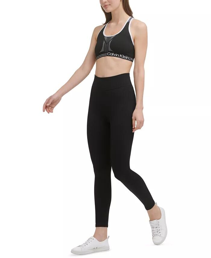 

Женские леггинсы в рубчик с высокой посадкой 7/8 Calvin Klein, черный