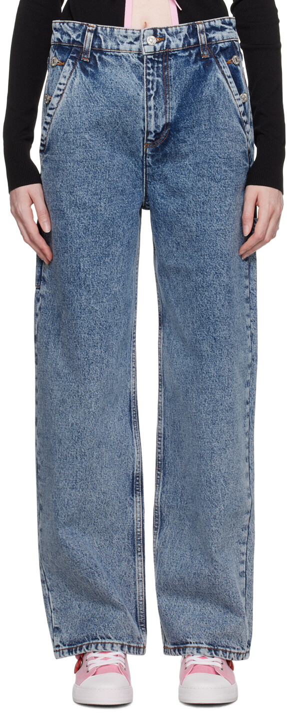 

Джинсы Moschino Синие выцветшие джинсы Moschino Jeans