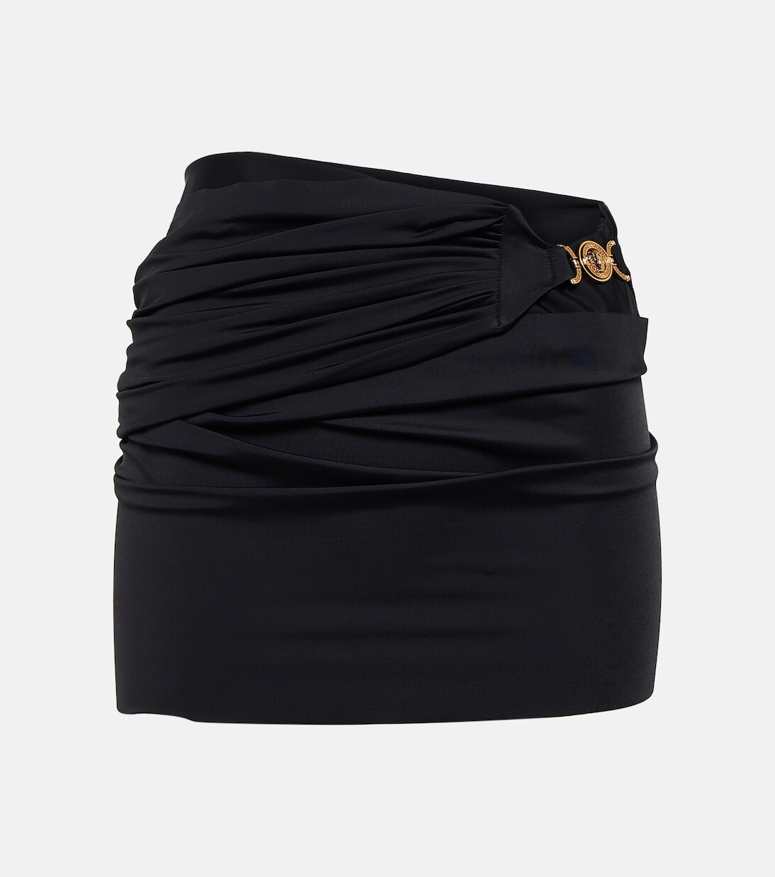 

Украшенная мини-юбка со сборками VERSACE, черный