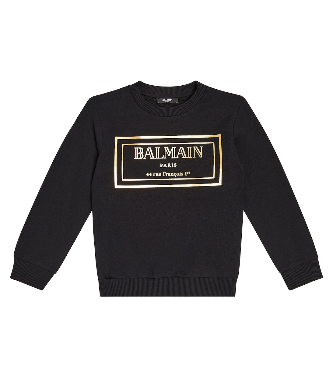 

Толстовка из хлопкового джерси с логотипом Balmain, черный