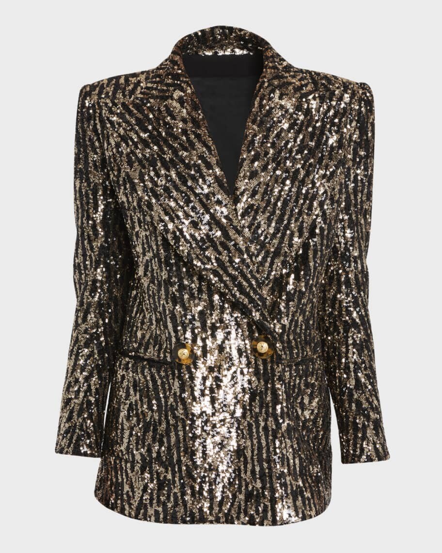 

Блестящий двубортный пиджак Balmain