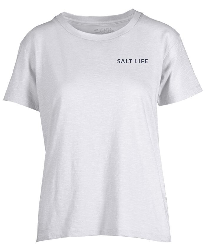 

Женская хлопковая футболка с рисунком Coral Life Flag Salt Life, белый