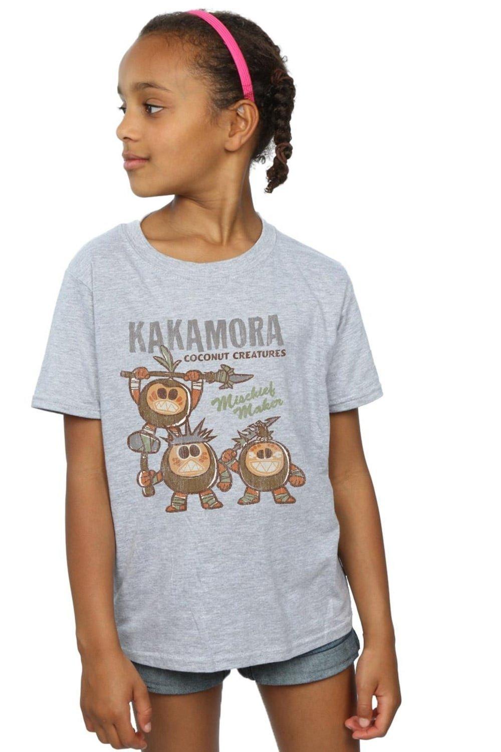 Хлопковая футболка «Моана Какамора» Disney, серый