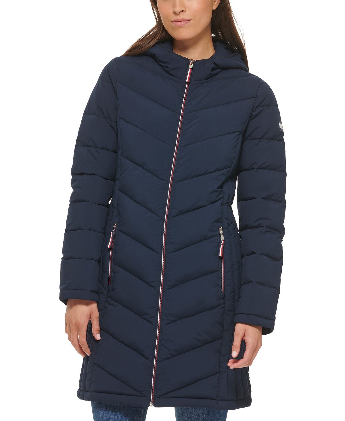 

Пуховое пальто для женщин с капюшоном Tommy Hilfiger, синий