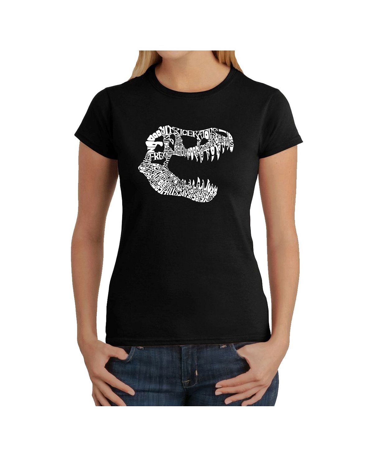Женская футболка word art - t-rex LA Pop Art, черный