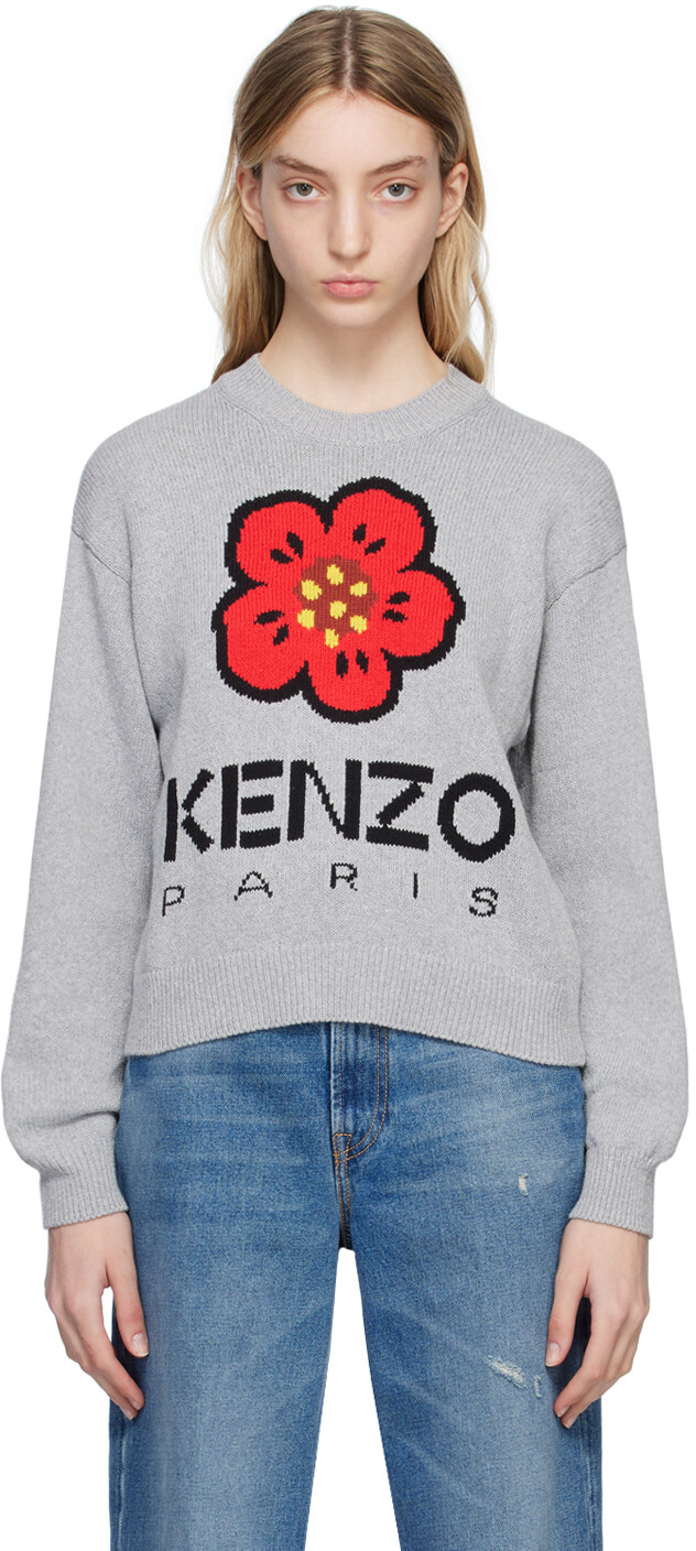 

Серый - Свитер с цветочным принтом Kenzo Paris Boke
