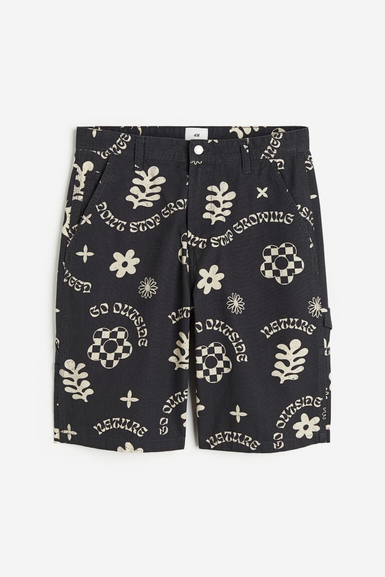 

Рабочие шорты свободного кроя H&M, черный/с рисунком
