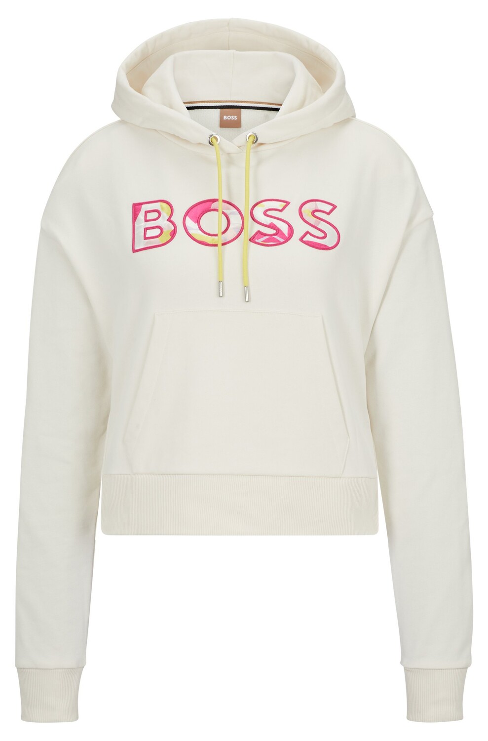 

Худи Hugo Boss Cotton-blend Relaxed-fit With Printed Logo, кремовый
