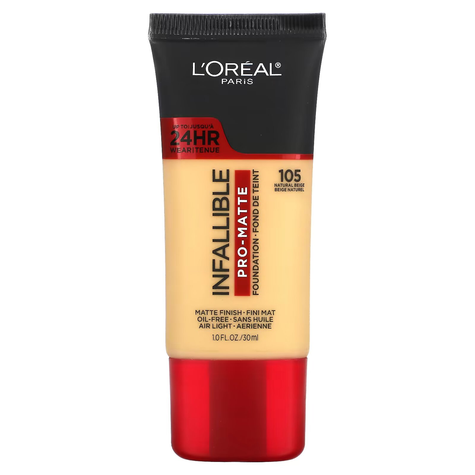 Тональная основа L'Oreal Infallible Pro-Matte оттенок 105 натуральный бежевый, 30 мл - фото