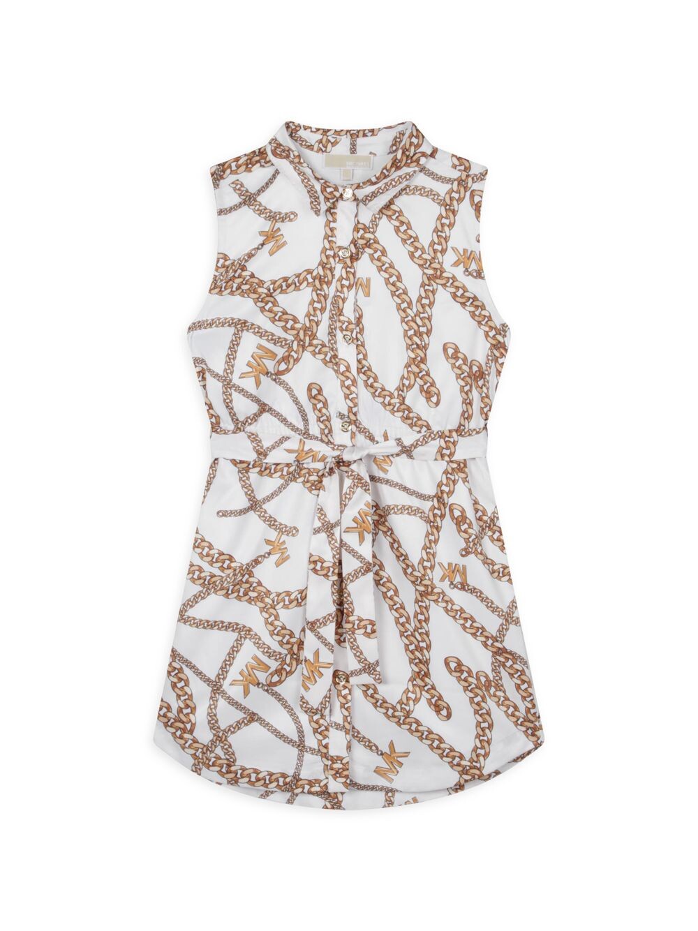 

Платье-рубашка Little Girl's & Girl's MK с цепочкой Michael Kors Kids, белый