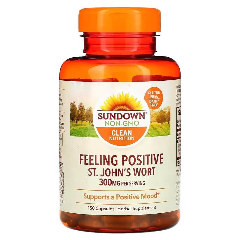 

Sundown Naturals Feeling Positive зверобой, 150 мг, 150 капсул