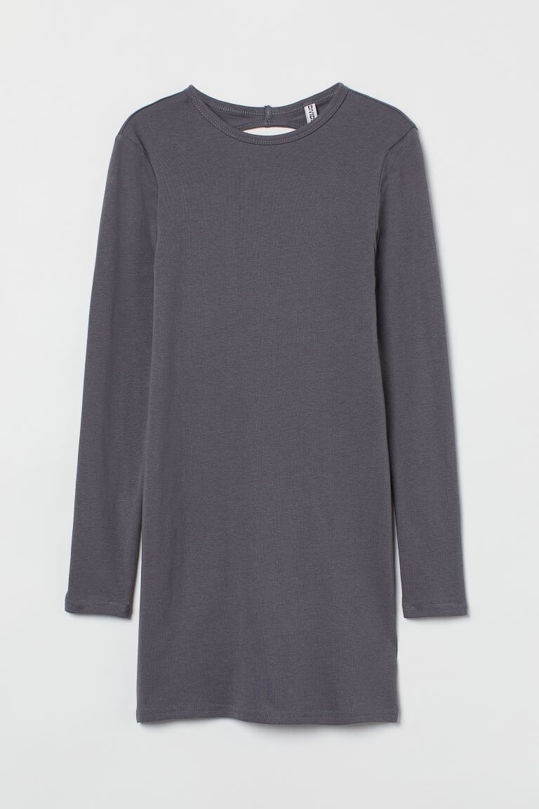 

Приталенное платье из джерси H&M, темно-серый