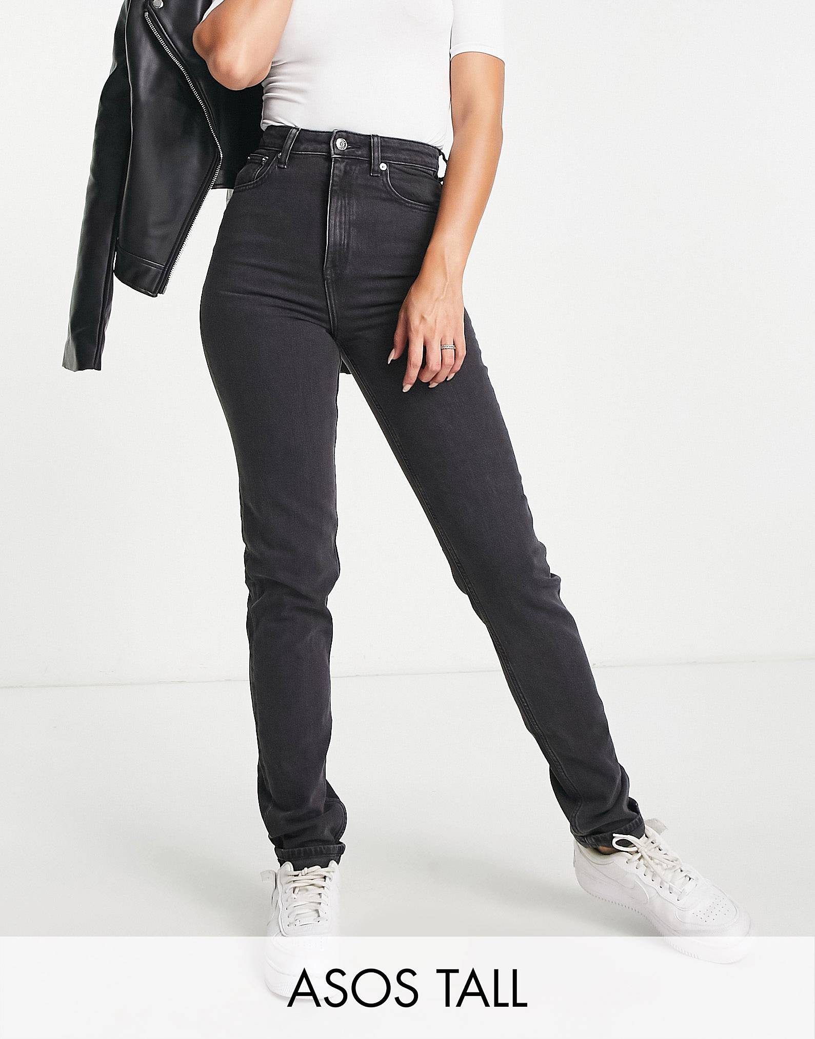 Черные зауженные джинсы ASOS DESIGN Tall