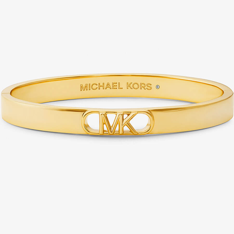Браслет Michael Kors Precious Metal-Plated Brass Empire Logo, золотой браслет michael kors metal plated brass double chain tennis золото