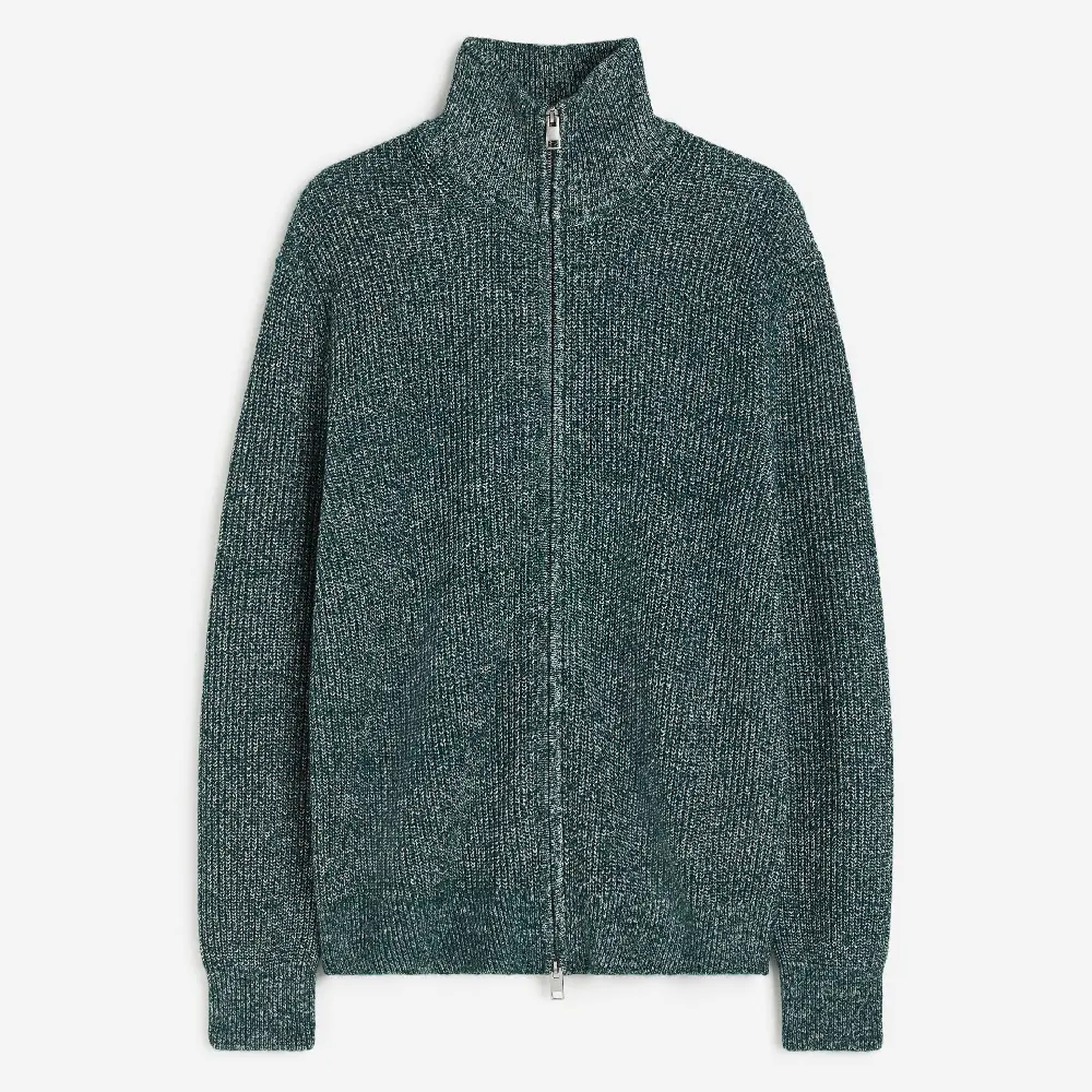 

Кардиган H&M Regular Fit Zip-front, темно-зеленый