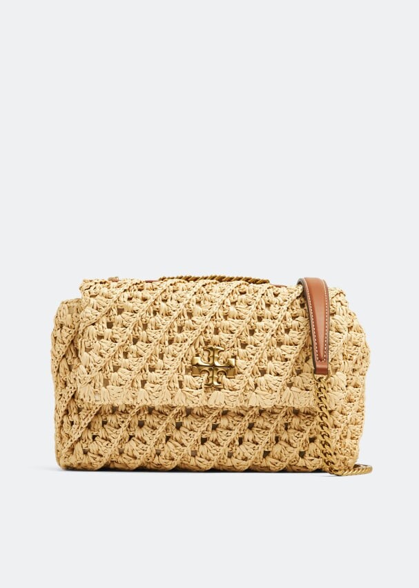 

Сумка TORY BURCH Kira crochet small convertible shoulder bag, бежевый