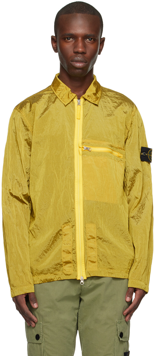 

Желтая куртка с расклешенным воротником Stone Island, Желтый
