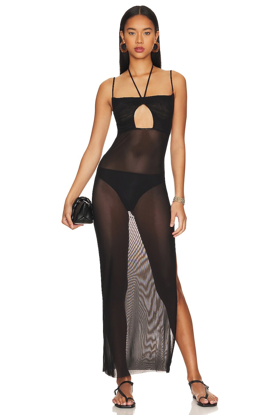 

Платье макси WeWoreWhat Mesh Strappy, черный