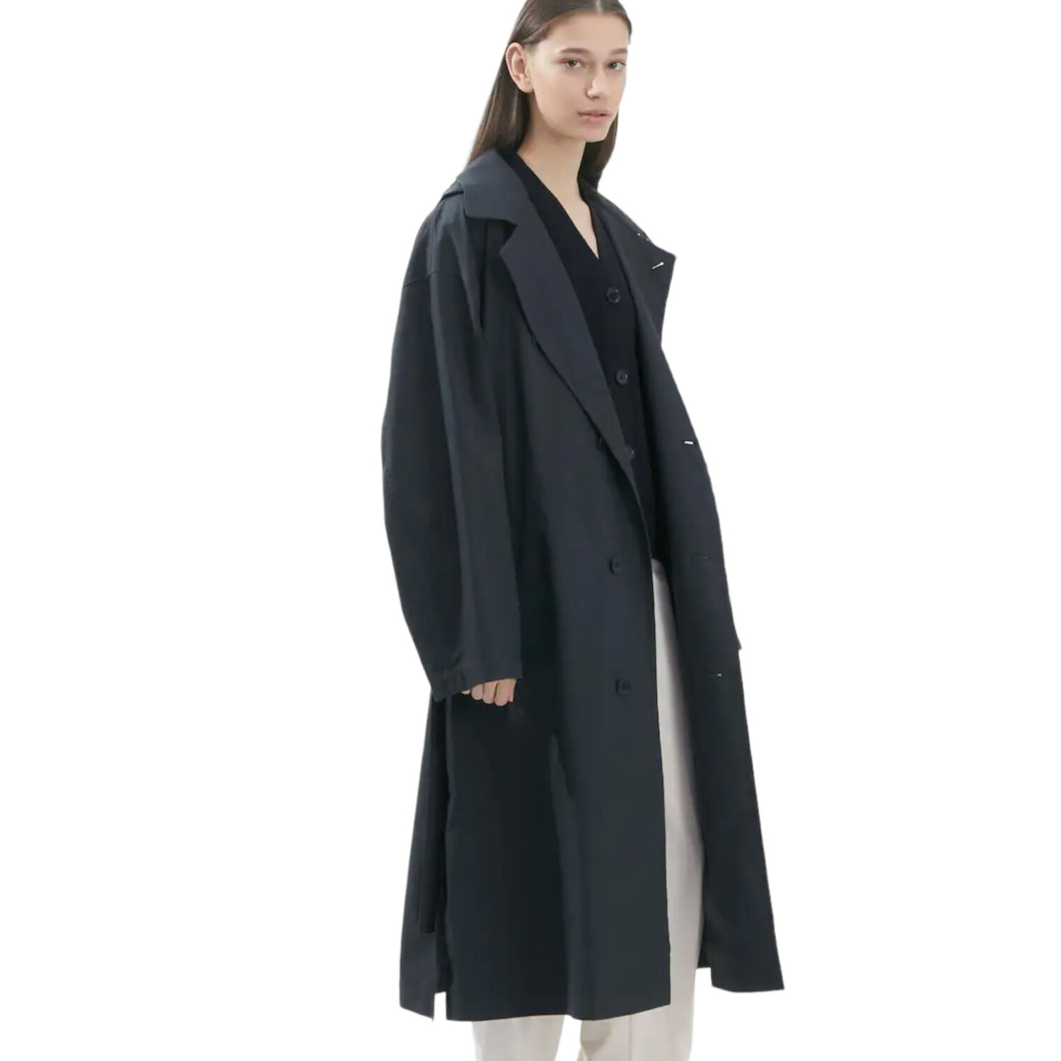 

Пальто Uniqlo U Hooded Long, черный