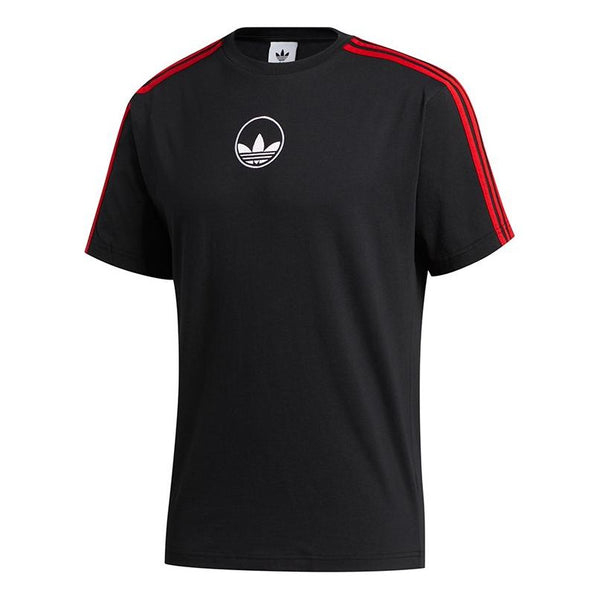Футболка Adidas originals Stripe Circle Sports Short Sleeve Black, Черный